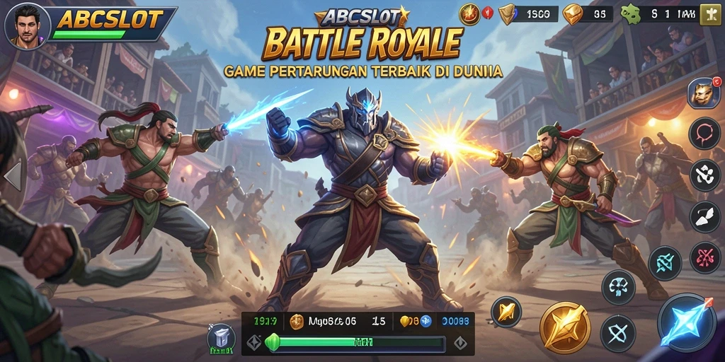 Tampilan menakjubkan dari pertarungan intens di permainan Battle Royale.