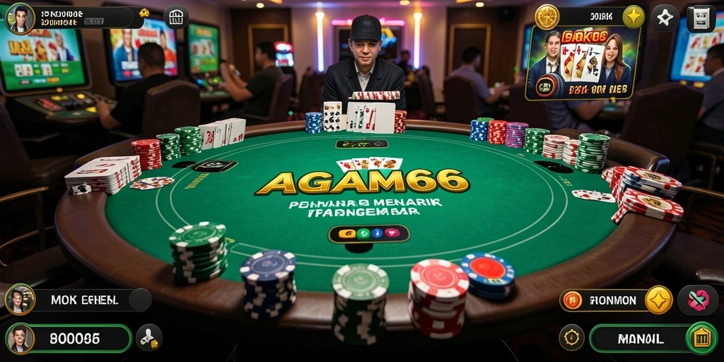 Screenshot gameplay AGAM66 menunjukkan aksi seru bermain poker.