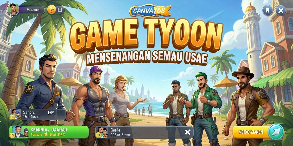 Screenshot utama <strong>CANVA168</strong> menunjukkan keseruan gameplay Tycoon.