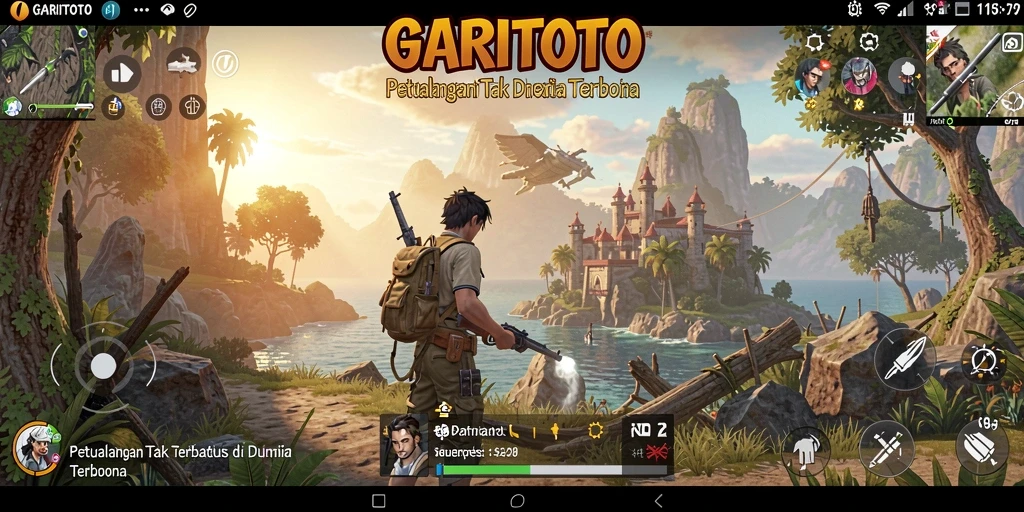 Gameplay GARITOTO yang menampilkan petualangan di dunia terbuka.