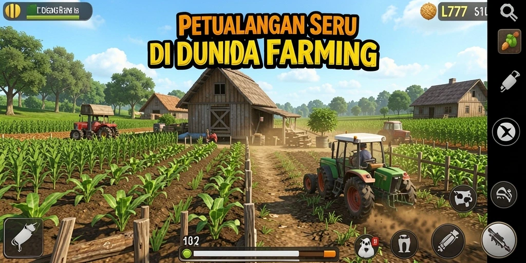 Tampilan gameplay menakjubkan dari L777 yang menghadirkan suasana pertanian.