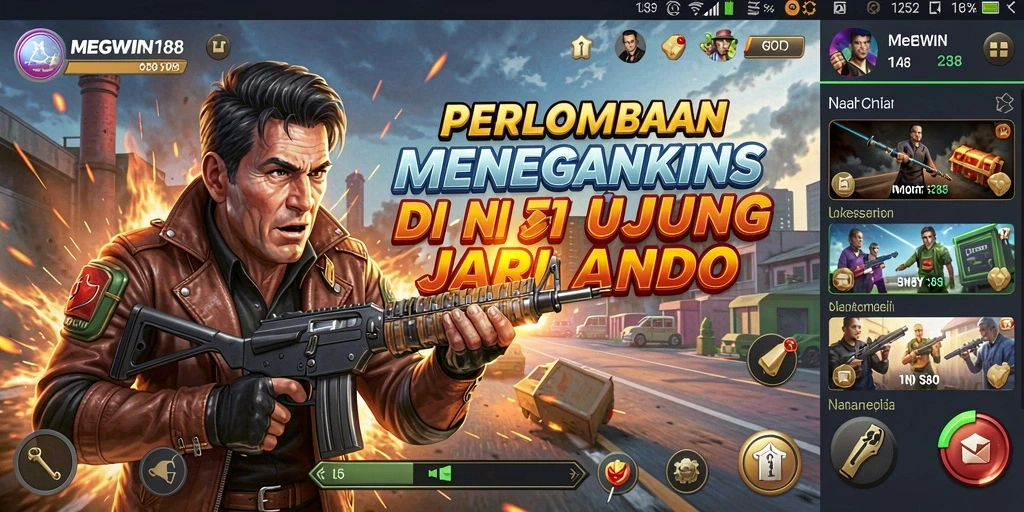 Screenshot gameplay MEGEWIN188 menampilkan aksi balapan yang mendebarkan.