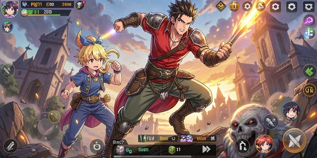 Screenshot gameplay PG11 menampilkan aksi seru dalam dunia Anime.