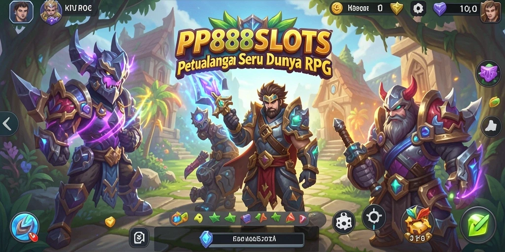 Tampilan screenshot permainan <strong>PP88SLOTS</strong> yang menampilkan karakter dalam pertempuran RPG.