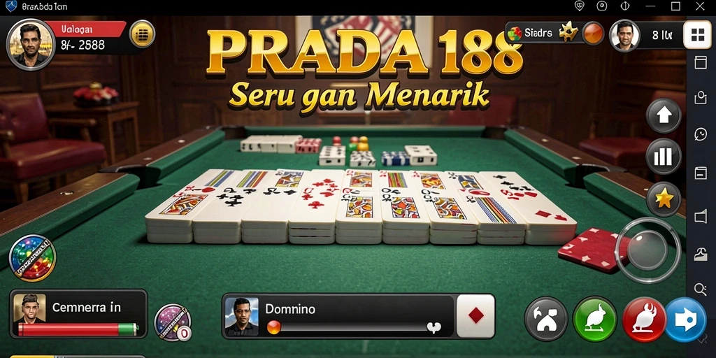 Screenshot gameplay PRADA188 menampilkan aksi seru permainan Domino.