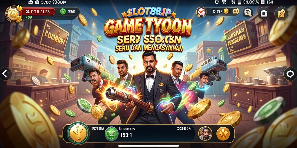 Screenshot gameplay SLOT88JP yang menampilkan aksi seru dan pengelolaan bisnis.